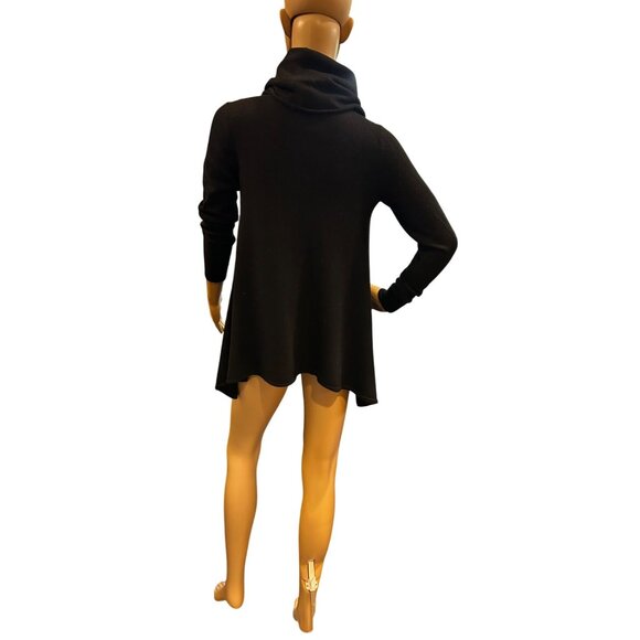 Women's Wool Cashmere Blend Black Cowl Neck Tunic Sweater Size SMALL - Picture 2 of 7